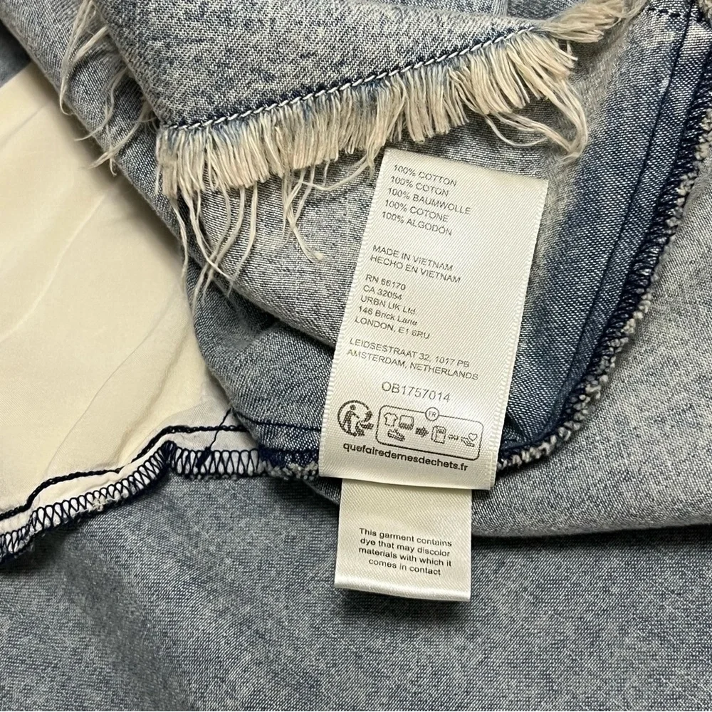 FREE PEOPLE Ronnie Denim Mini Dress In Worn In Wash - Picture 7 of 11